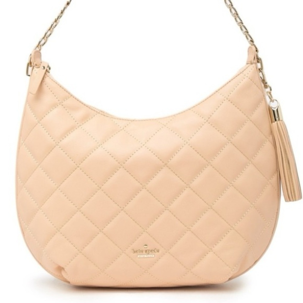 Kate Spade Emerson Place Tamsin Quilted Leather Hobo Bag in Cashew